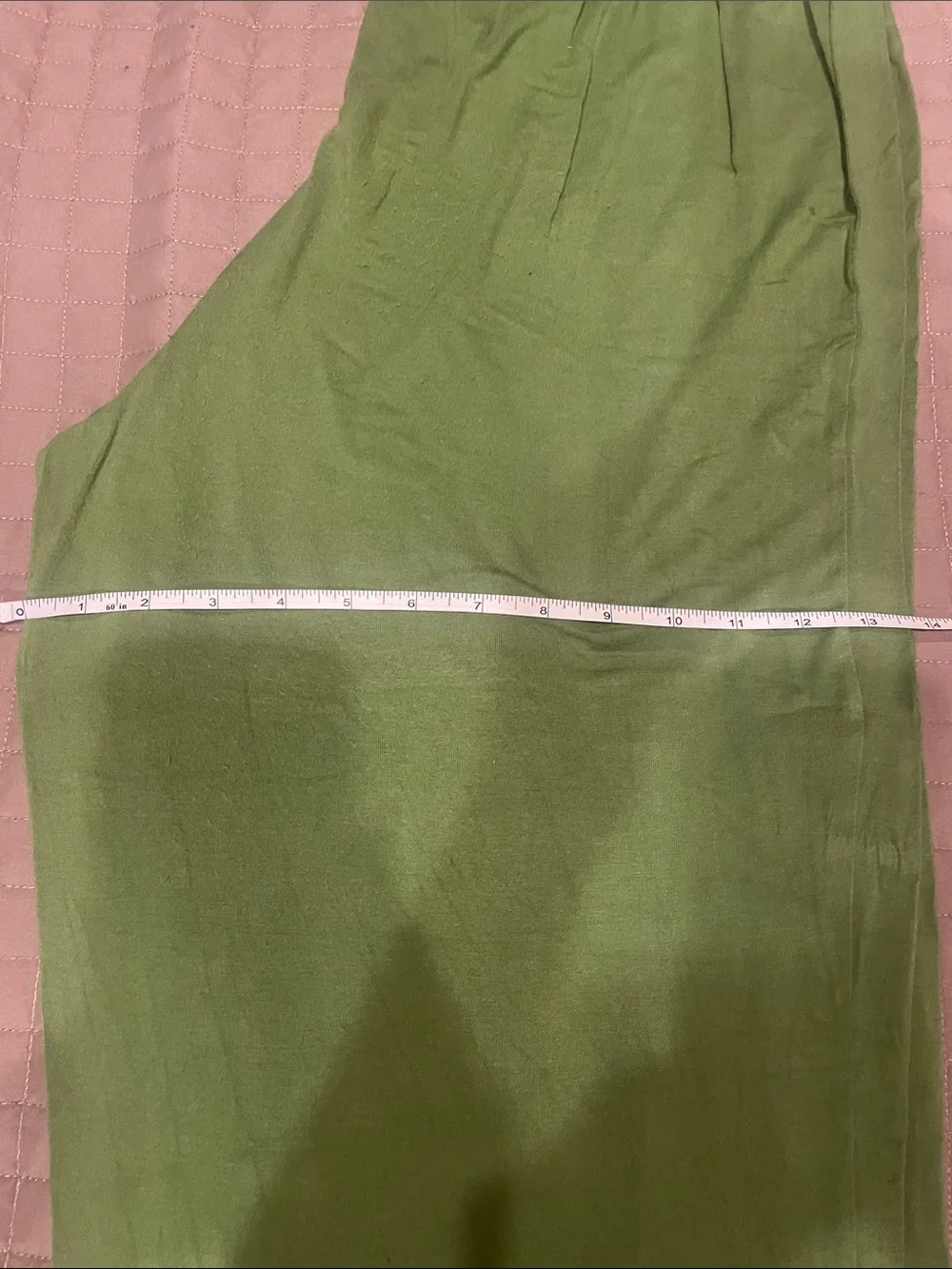 Green Two-Piece Lounge Set - Twist Front Top & Wide Leg Pants